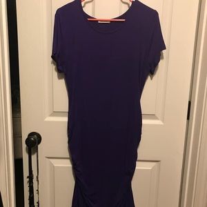 Size L maternity dresses (dark green & purple)